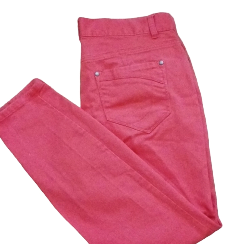 Sunset Rd  skinny leg jeans pants mid rise orange coral  size 10